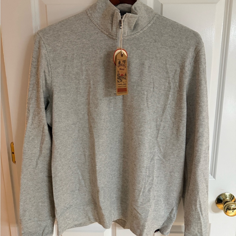 Faherty Brand light Gray Sweater 1/4 zip BNWT